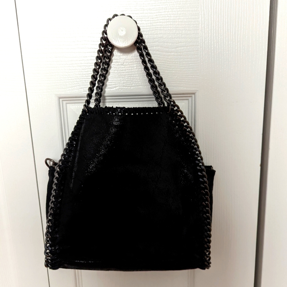 Italian Black Leather Handbag